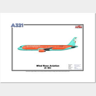 Airbus A321 - Wind Rose Aviation (Art Print) Posters and Art